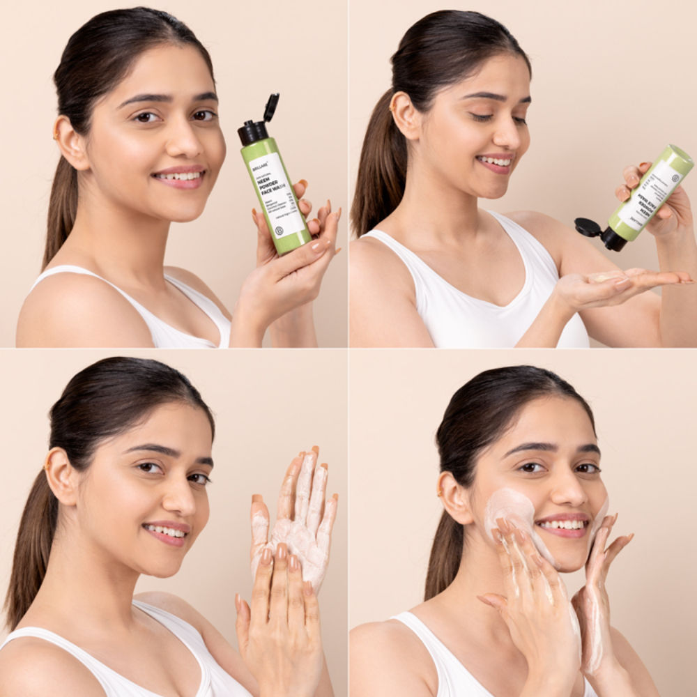 Brillare Neem Powder Face Wash Fights Acne, & Pimples 100% Natural Face Wash for men and women