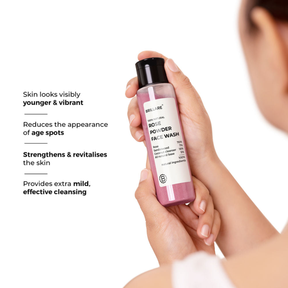 Brillare Rose Powder Face Wash For Well Hydrated, Younger Looking Skin