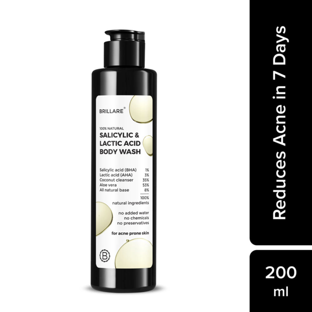 Brillare Salicylic & Lactic Acid Body Wash For Clear, Purified & Acne Prone Skin