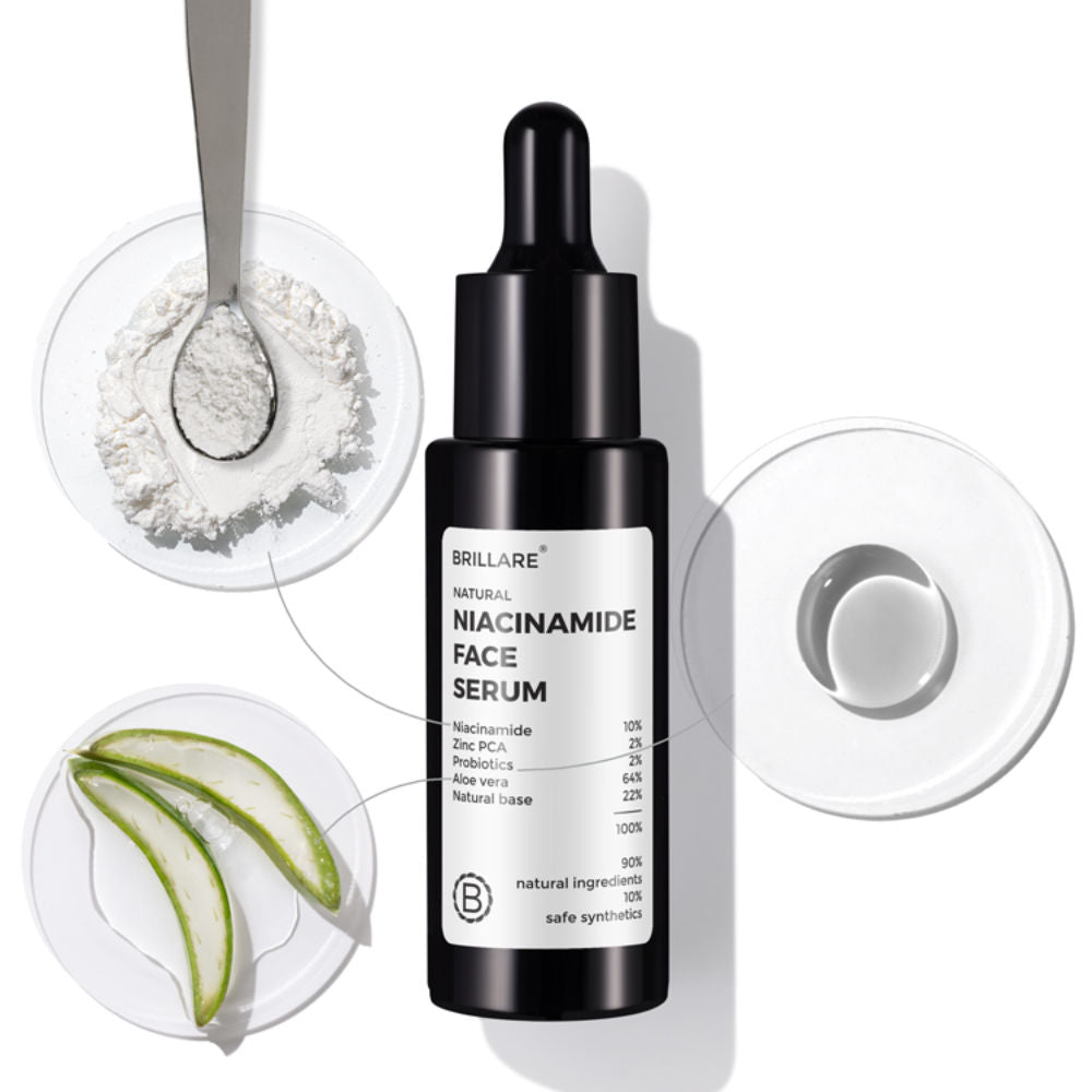 Brillare 10% Niacinamide Face Serum for Oily & Acne Prone Skin Reduces Dark Spots & Open Pores