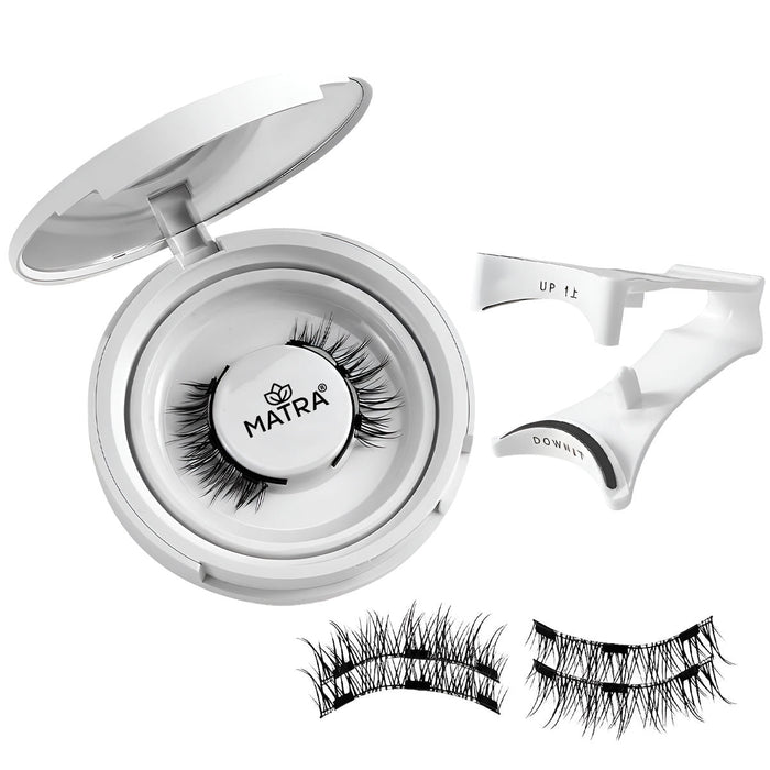 Matra False Magnetic Eyelashes & Applicator - No Glue Needed, Natural-looking & Reusable Fake Lashes