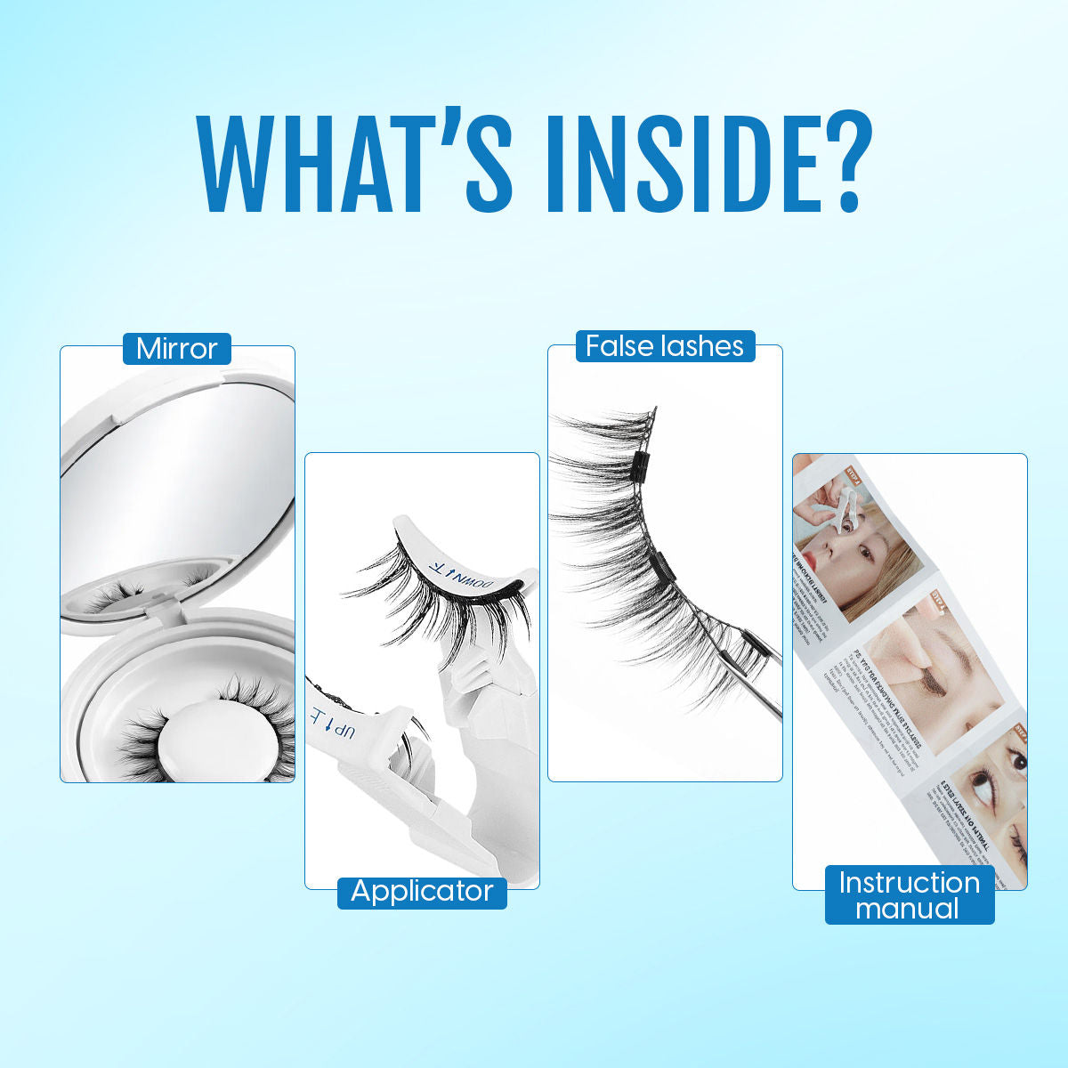 Matra False Magnetic Eyelashes & Applicator - No Glue Needed, Natural-looking & Reusable Fake Lashes