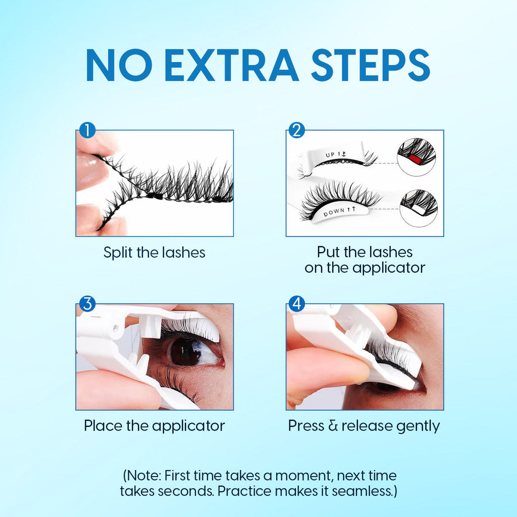 Matra False Magnetic Eyelashes & Applicator - No Glue Needed, Natural-looking & Reusable Fake Lashes