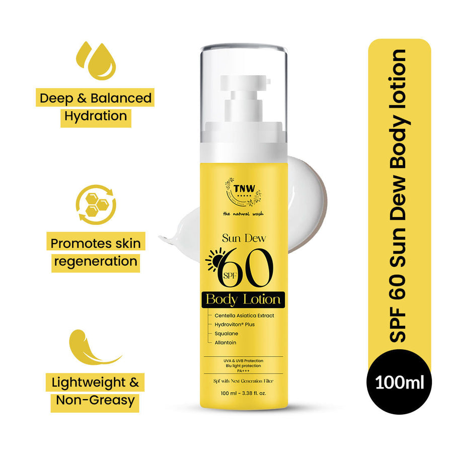 TNW The Natural Wash Sunscreen Sun Dew SPF 60 Body Lotion