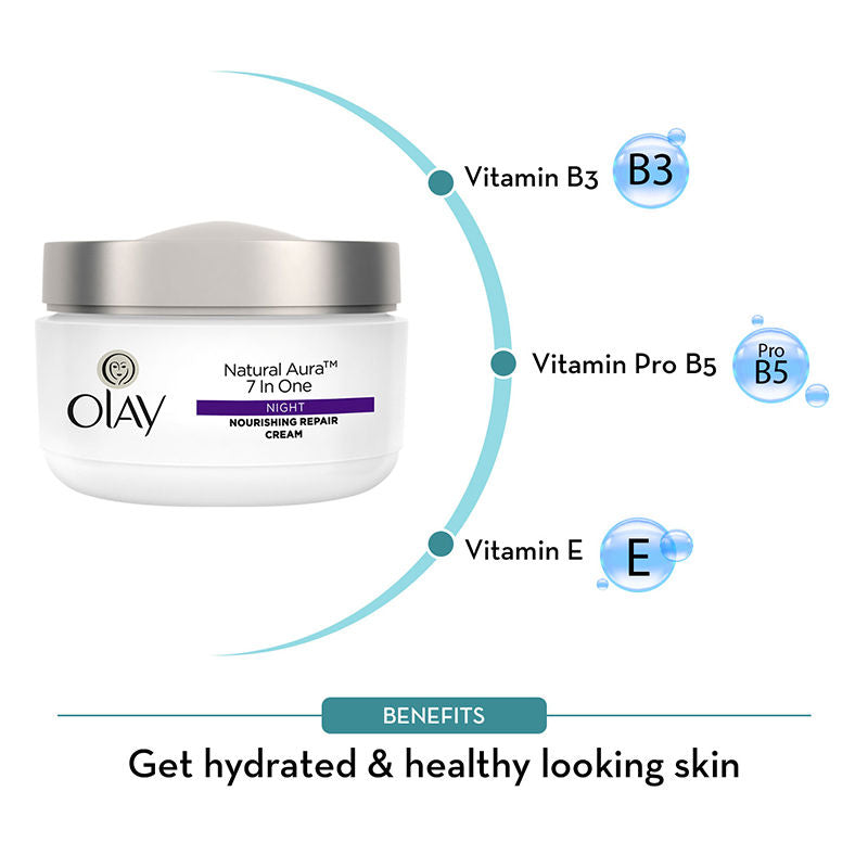 Olay Natural Aura Day Cream With SPF 15, Glowing Radiance Cream With Niacinamide, Vitamin Pro B5, E