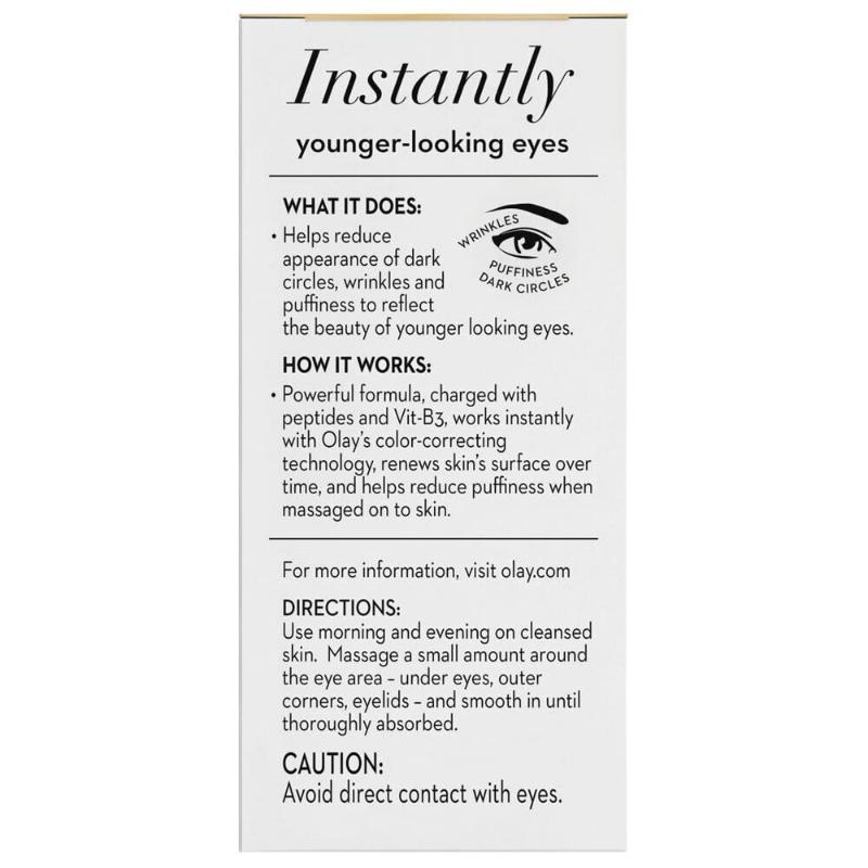 Olay Ultimate Eye Cream Reduces Dark Circles, Wrinkles & Puffiness With Niacinamide & Pentapeptides