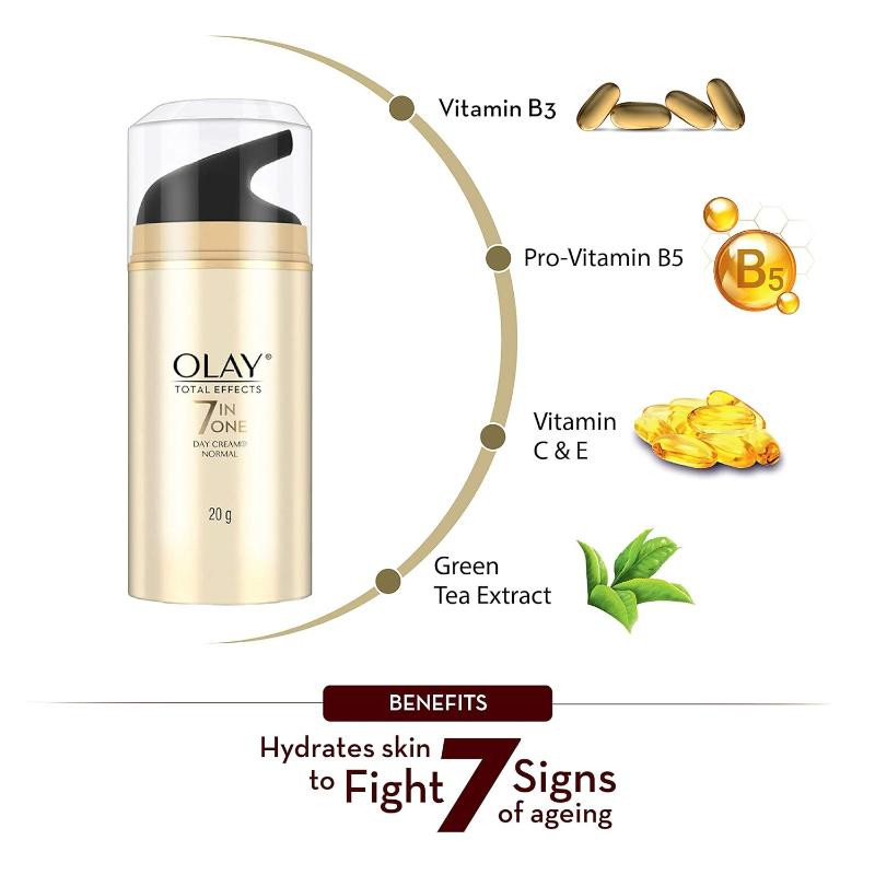 Olay Total Effects Day Cream, Fights 7 Signs of Ageing With Niacinamide & Green Tea Extracts