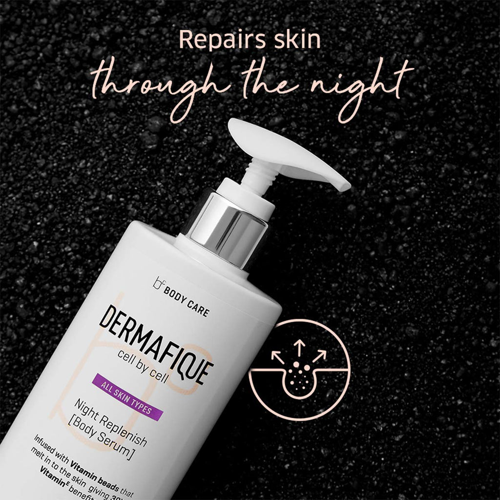 Dermafique Night Replenish Body Lotion Serum For Skin Restoration With 30X Vit E