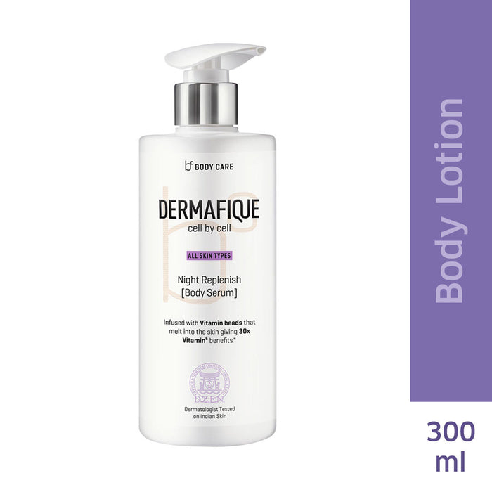 Dermafique Night Replenish Body Lotion Serum For Skin Restoration With 30X Vit E