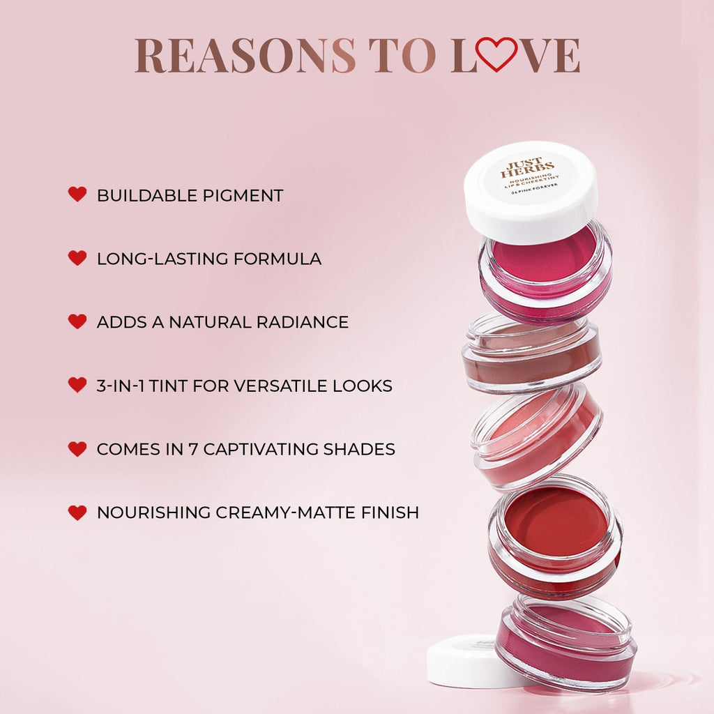 Just Herbs Herb Enriched Lip & Cheek Tint, Soft Nude 05, Natural Finish & Hydrating
