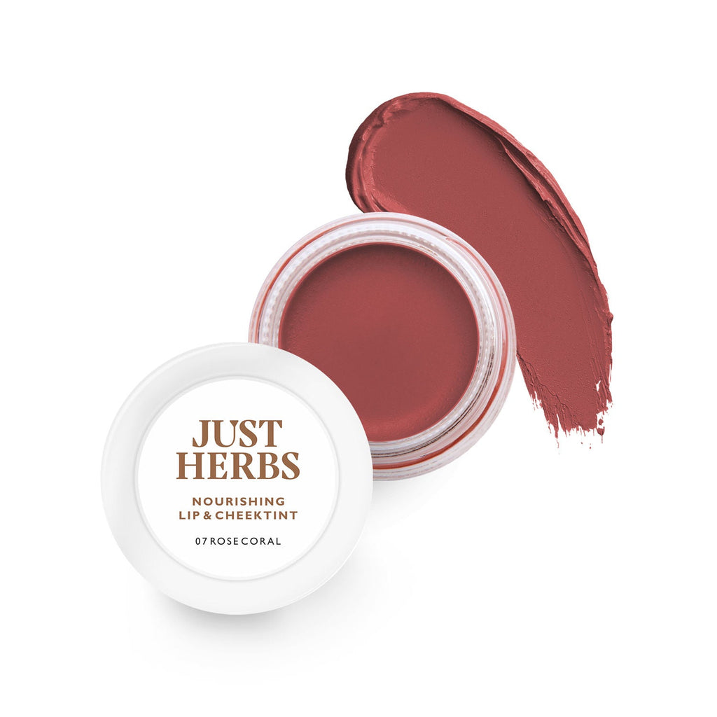 Just Herbs Herb Enriched Lip & Cheek Tint, Soft Nude 05, Natural Finish & Hydrating
