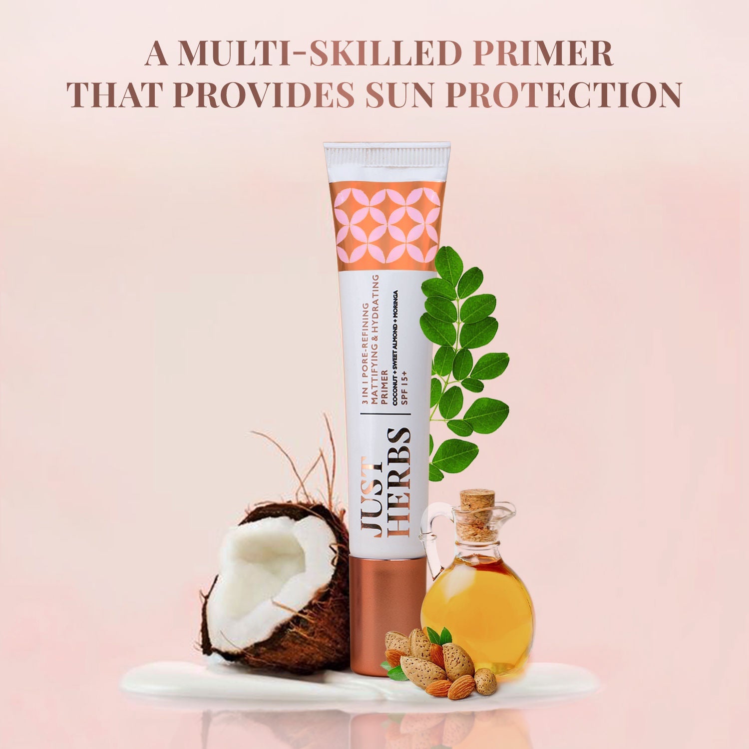 Just Herbs 3 In 1 Pore-Refining, Mattifying & Hydrating Face Primer with SPF 15+