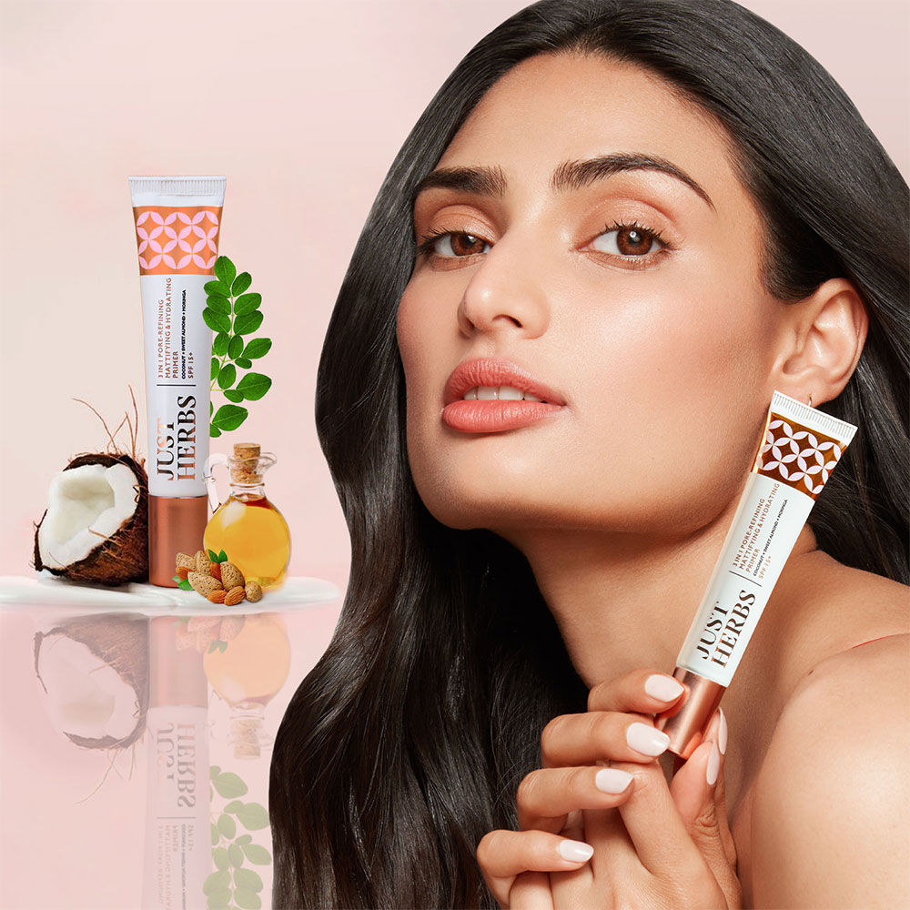Just Herbs 3 In 1 Pore-Refining, Mattifying & Hydrating Face Primer with SPF 15+