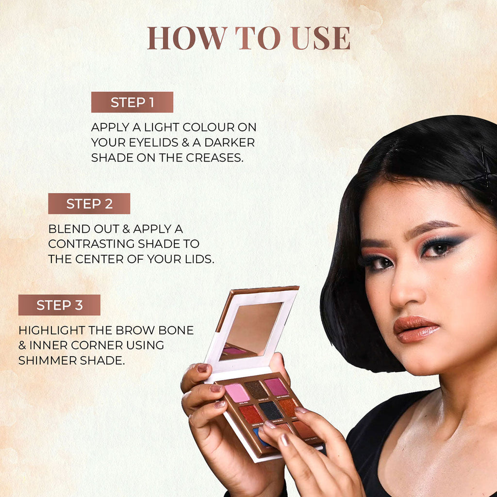 Just Herbs Enriched 9 In 1 Long Lasting Eyeshadow Palette
