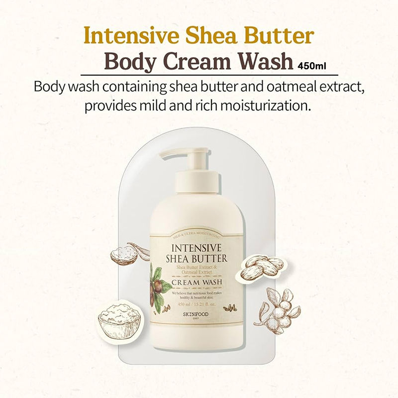 Skinfood Intensive Shea Butter Cream Wash - Nourishing, Moisturizing, Skin Softening