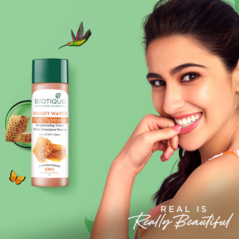 Biotique Honey Water Pore Tightening Brightening Toner With Himalayan Waters