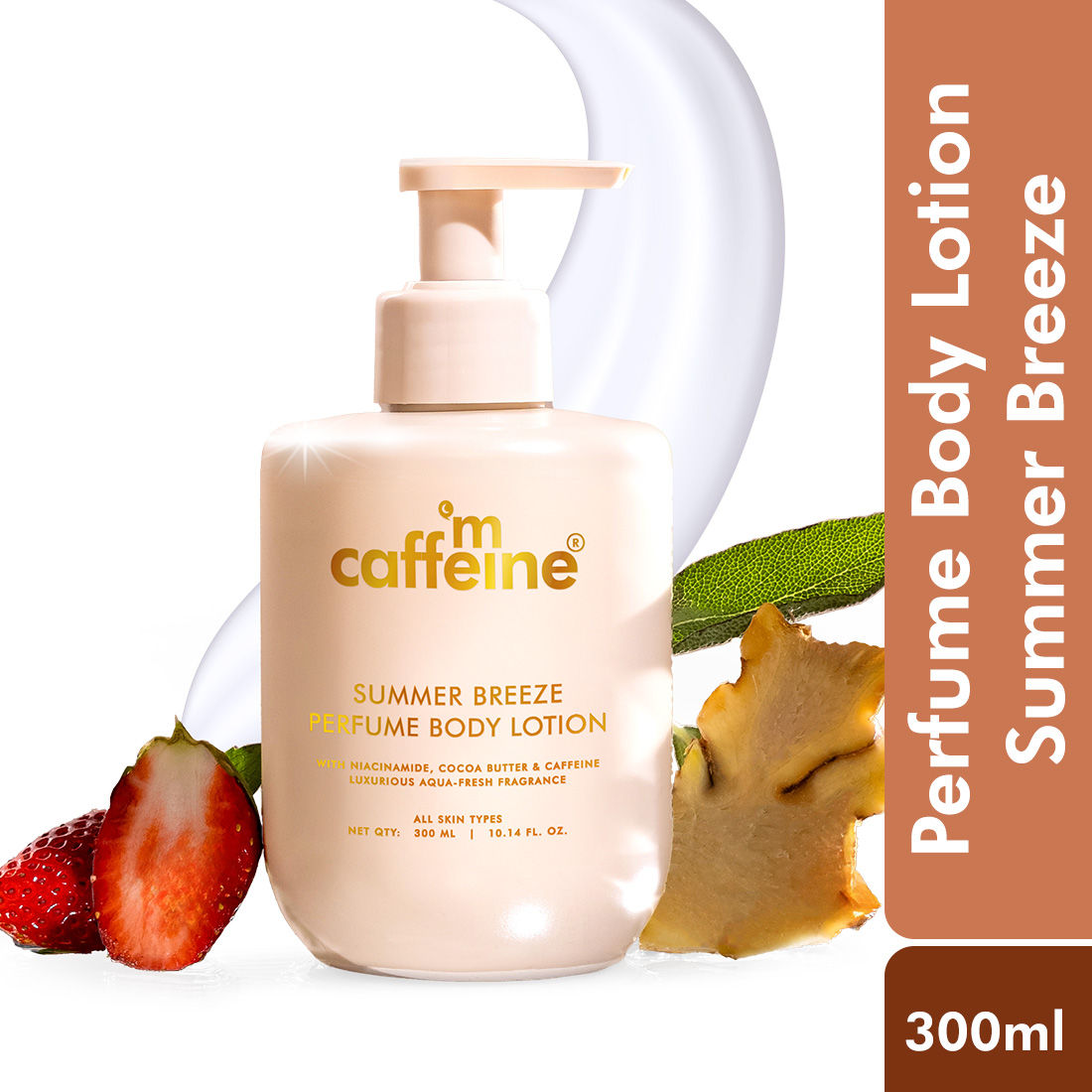 MCaffeine Summer Breeze Perfume Body Lotion With Niacinamide & Cocoa Butter Fresh Aquatic Fragrance