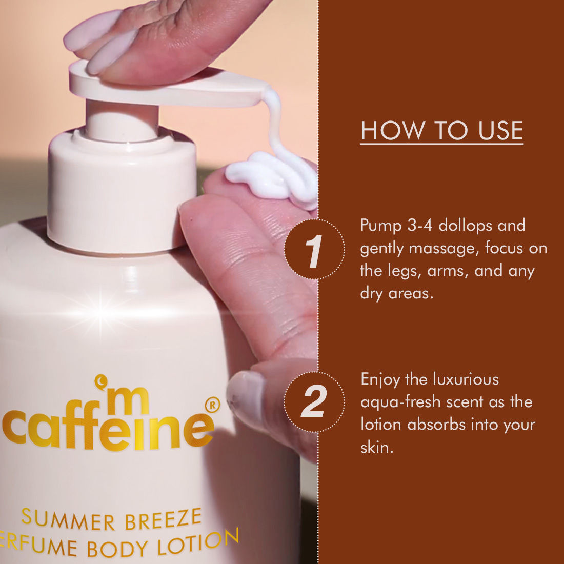 MCaffeine Summer Breeze Perfume Body Lotion With Niacinamide & Cocoa Butter Fresh Aquatic Fragrance