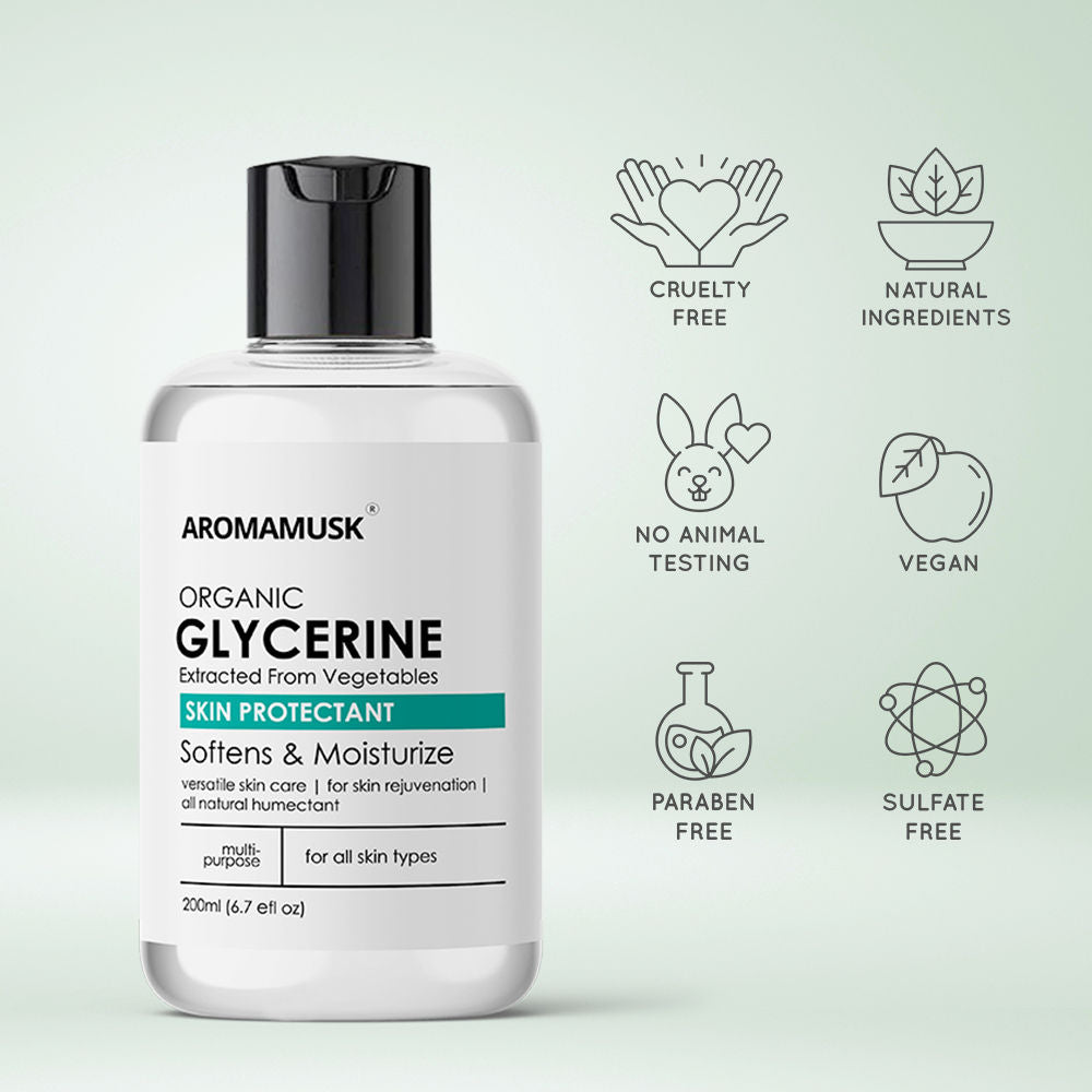 AromaMusk Organic Glycerine Skin Protectant Softens & Moisturize