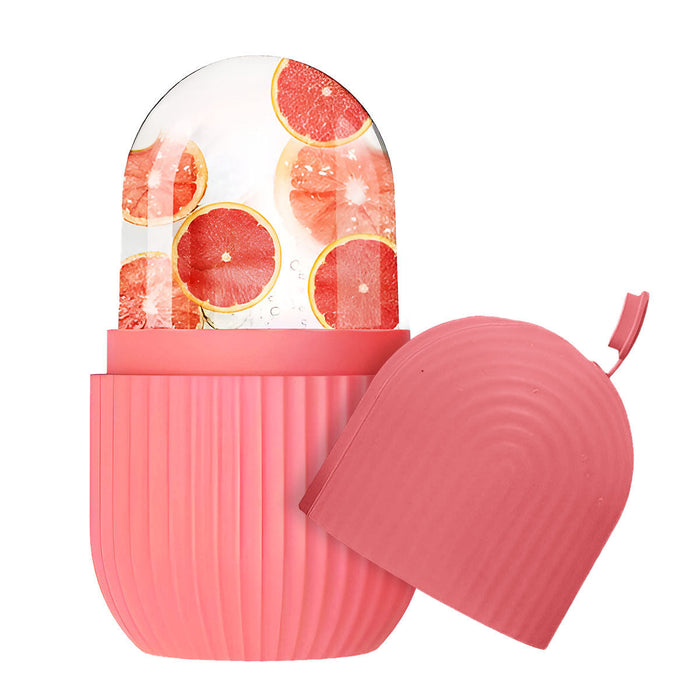 Matra Face Ice Roller Silicone Facial Massager for Depuffing Face & Neck Glow, Under Eyes (Pink)