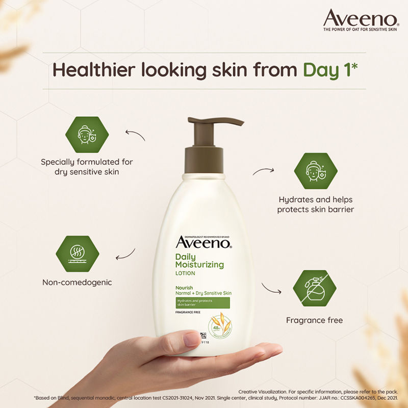 Aveeno Daily Moisturising Lotion - Natural Oat Body Moisturizer For Normal, Dry & Sensitive Skin