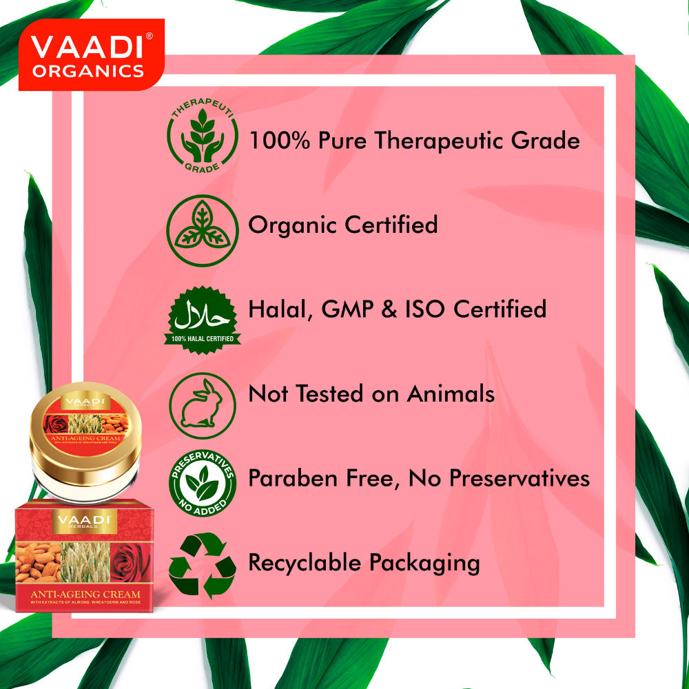 Vaadi Herbals Anti-Ageing Cream - Almond- Wheatgerm & Rose