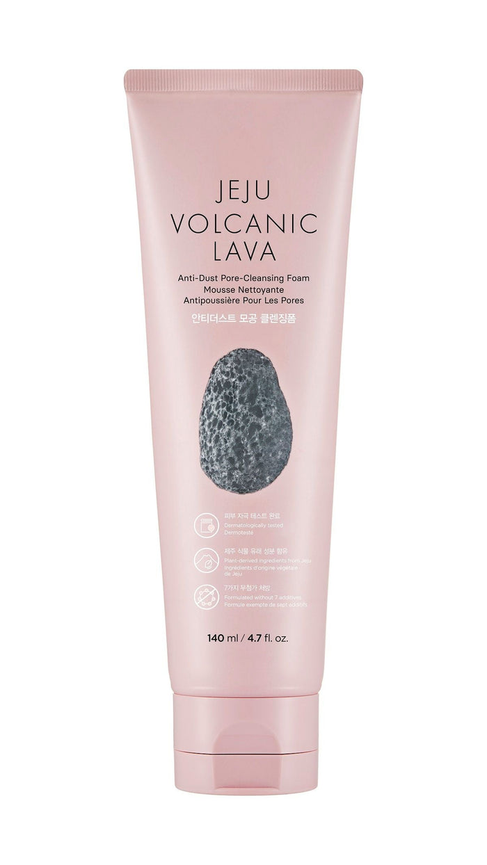 The Face Shop Jeju Volcanic Lava Anti Dust Pore Cleansing Foam, Face Wash For Deep Skin Cleansing