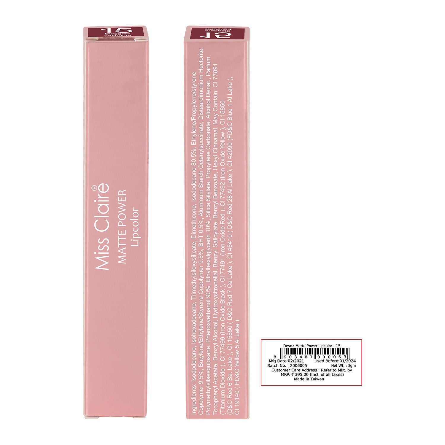 Miss Claire Matte Power Lipcolor - 15-bloggers Favourite