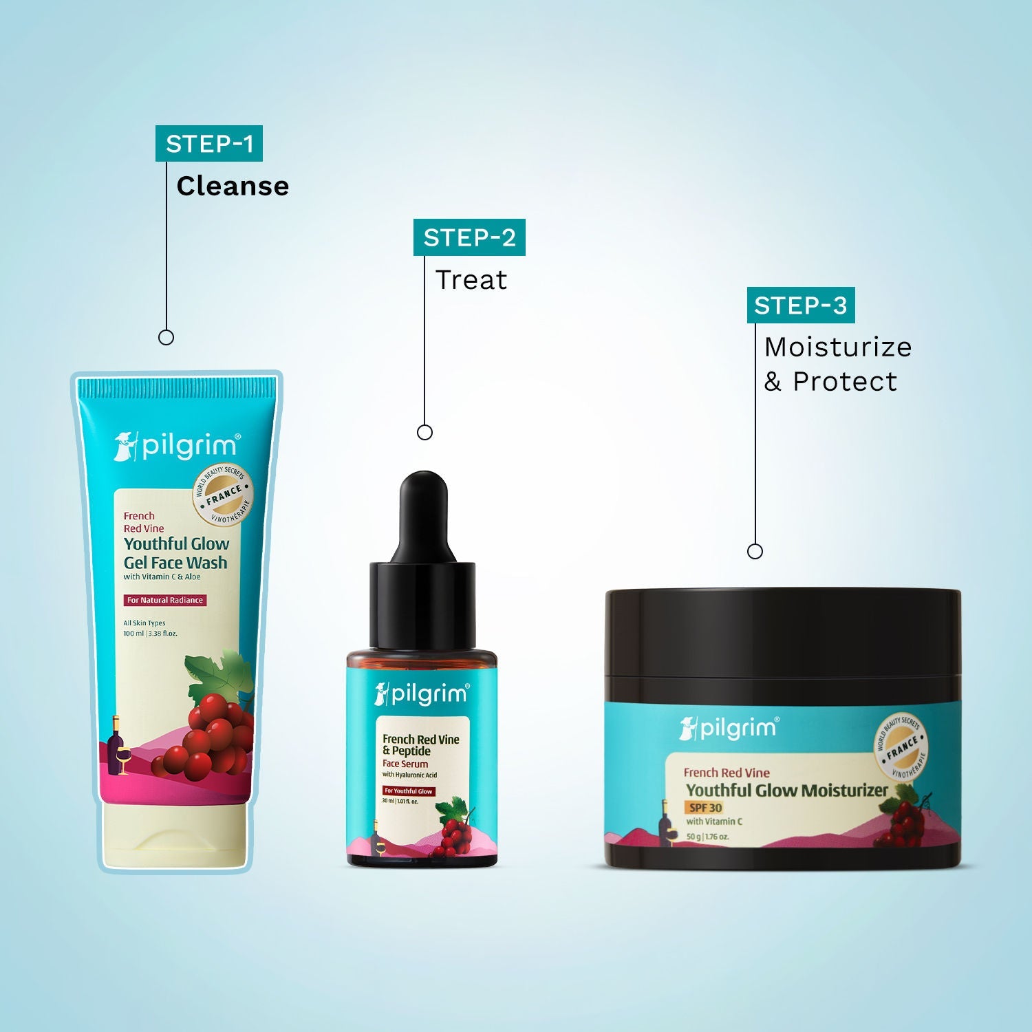 Pilgrim Red Vine Face Wash with Vitamin C & Aloe