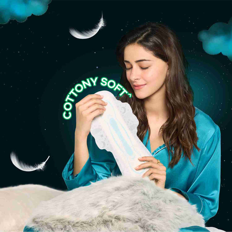 Whisper Bindazzz Nights 7 XXL Sanitary Pads, Upto 0% Leaks All Night Long