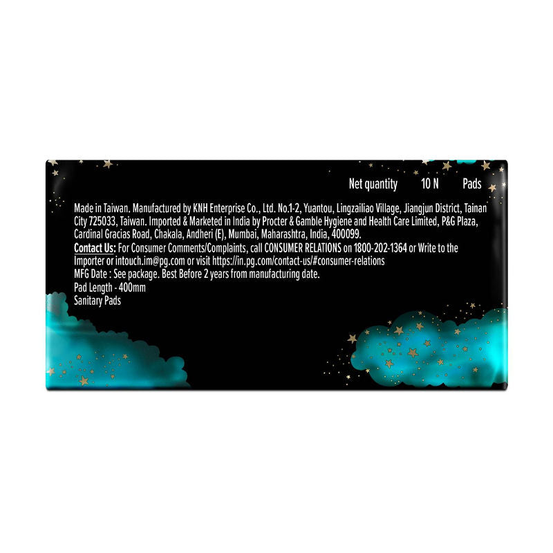 Whisper Bindazzz Nights 10 XXXL Sanitary Pads, Upto 0% Leaks All Night Long