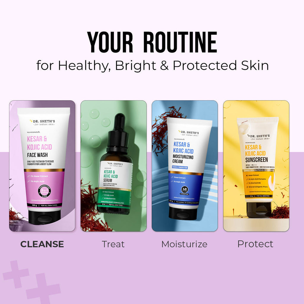 Dr. Sheth'S Kesar & Kojic Acid Facewash For All Skin Types