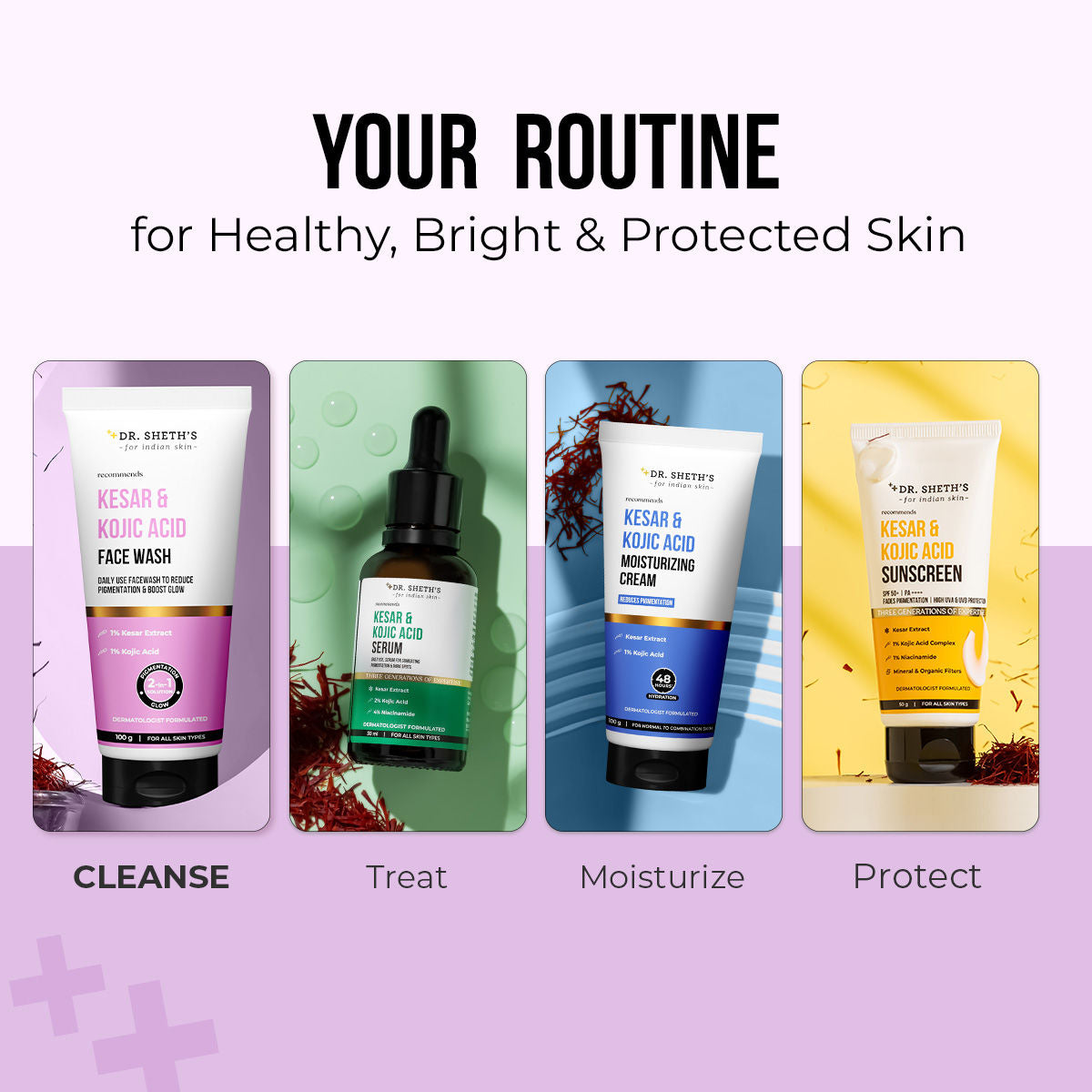 Dr. Sheth'S Kesar & Kojic Acid Facewash For All Skin Types