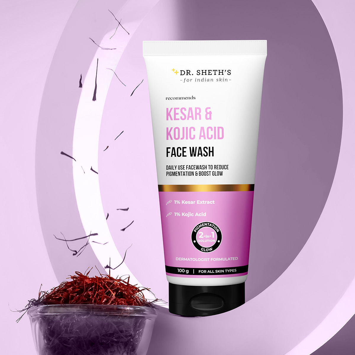 Dr. Sheth'S Kesar & Kojic Acid Facewash For All Skin Types