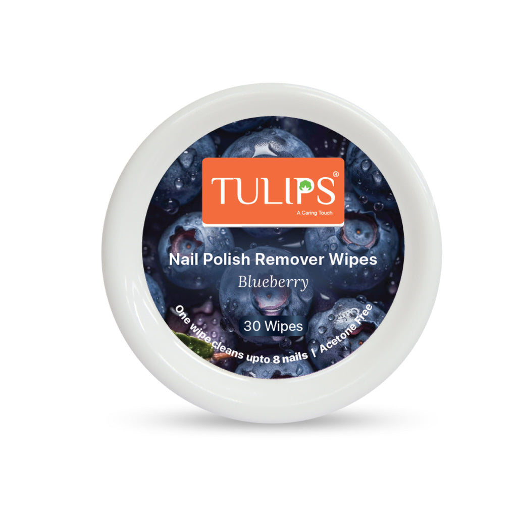 Tulips Nail Polish Remover Wipes With Blueberry Fruit Extracts & Tea Tree oil