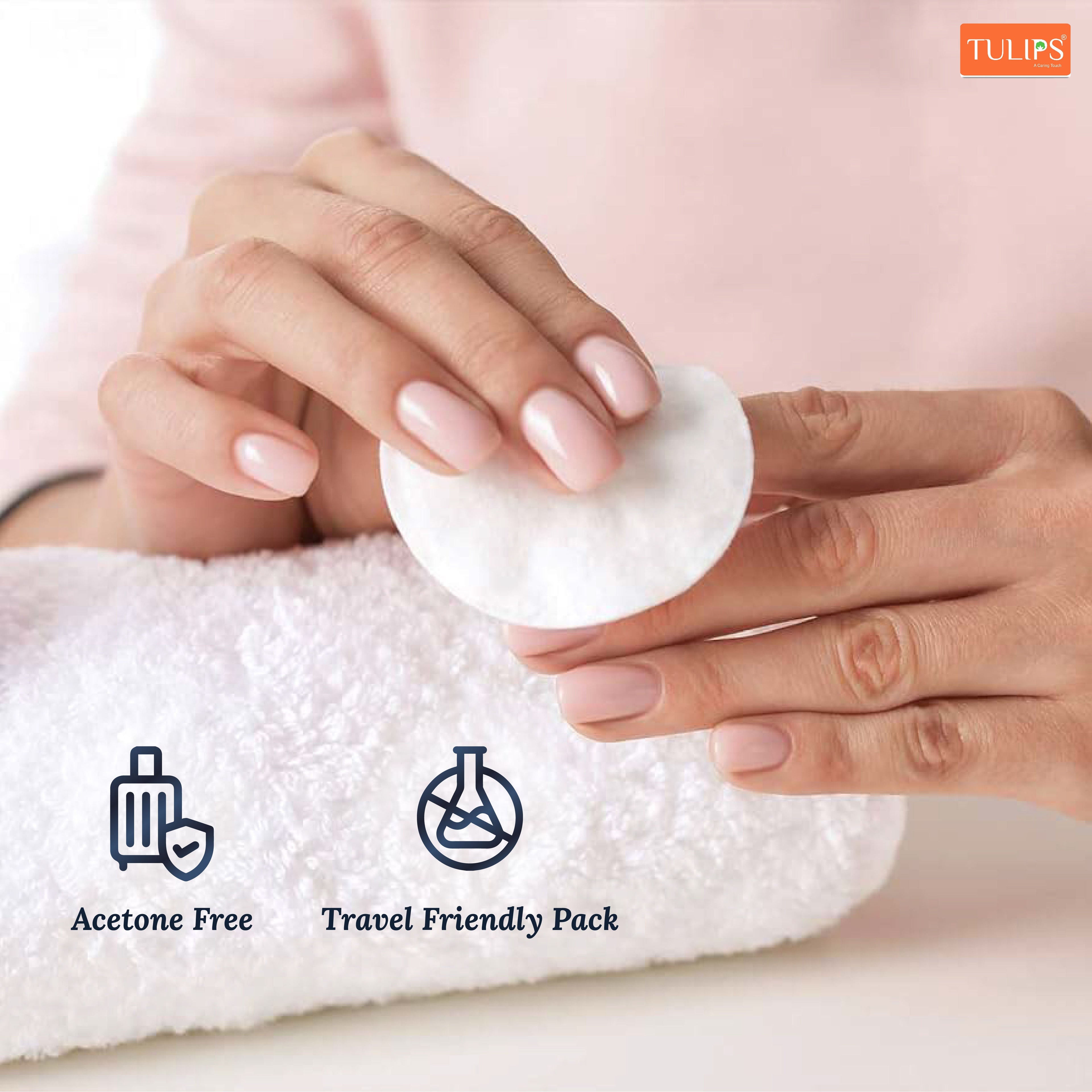Tulips Nail Polish Remover Wipes With Green Apple Extracts & Tea Tree Oil