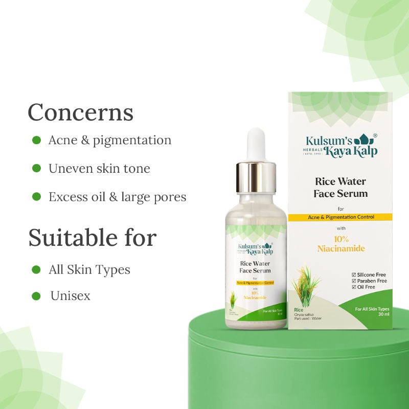 Kulsum's Kaya Kalp Rice Water Face Serum With 10% Niacinamide