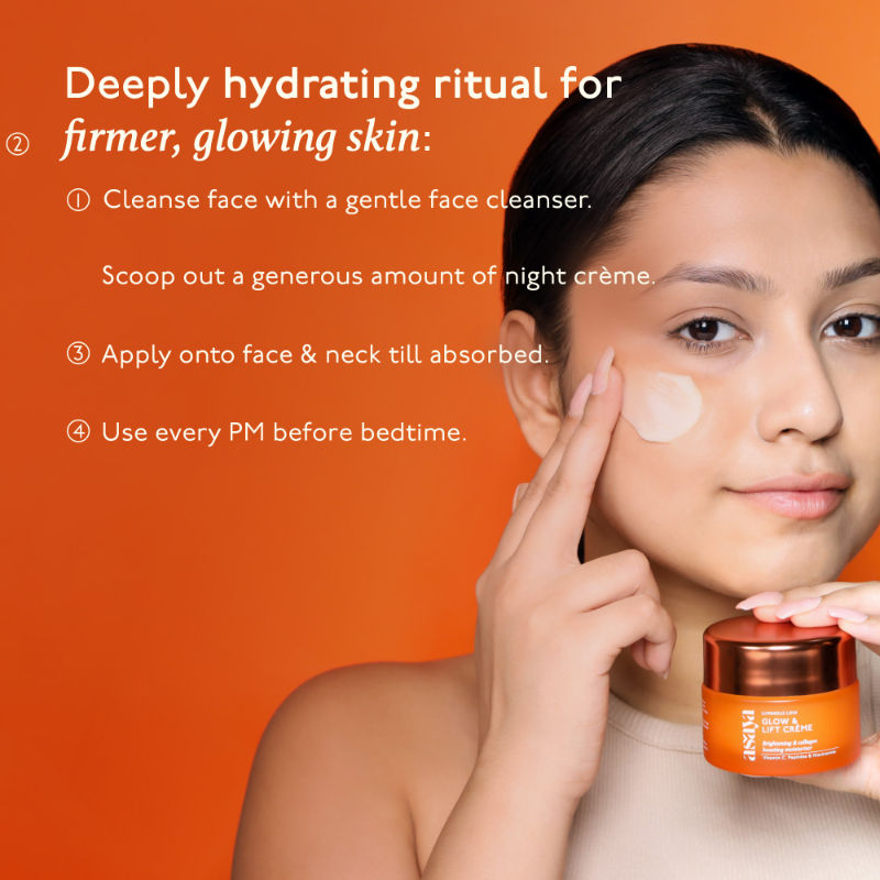 Asaya Vit C & Niacinamide Moisturizer for All Skin Types, Brightening Collagen Cream with Peptides