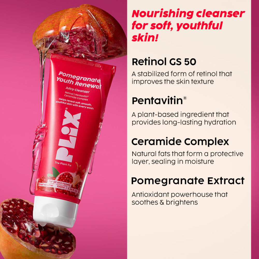Plix The Plant Fix Pomegranate Youth Renewal Cleanser & Retinol Cream