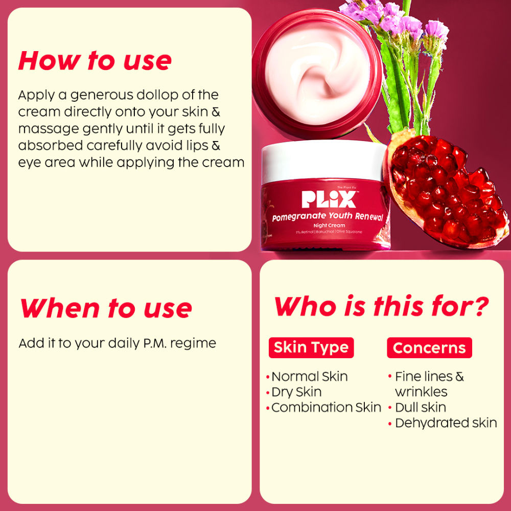 Plix The Plant Fix Pomegranate Youth Renewal Cleanser & Retinol Cream