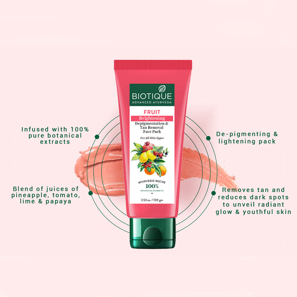 Biotique BIO Fruit Whitening & Depigmentation Tan Removal Face Pack