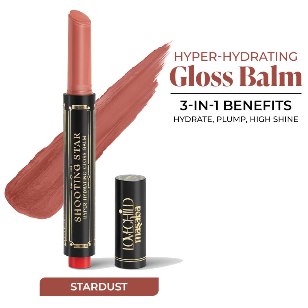 LoveChild Masaba Shooting Star Hyper Hydrating Gloss Balm, Enriched with Peptides, Shea Butter & Jojoba Oil