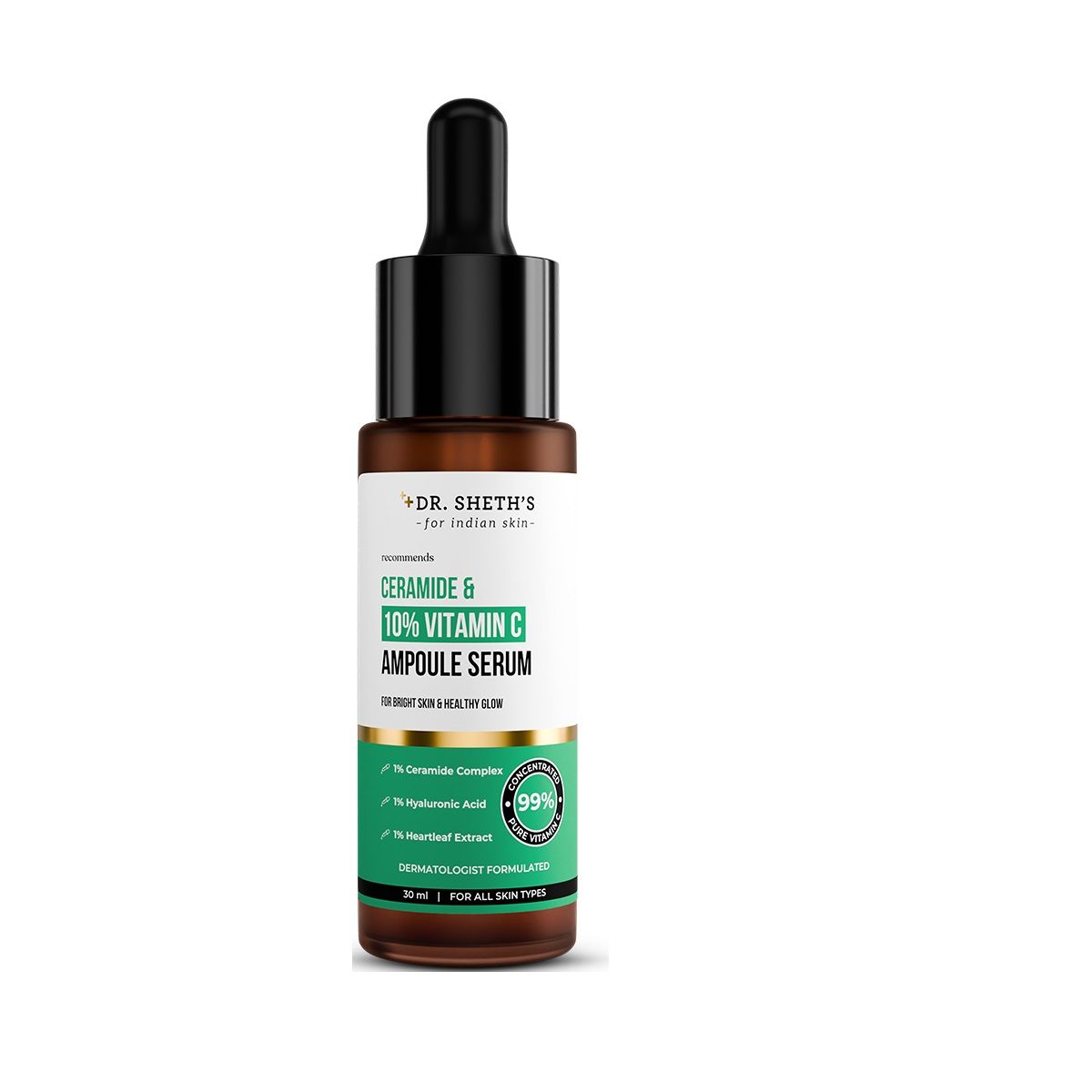 Dr. Sheth's Non-Irritating Ceramide & 10% Vitamin C Ampoule Serum For All Skin Types