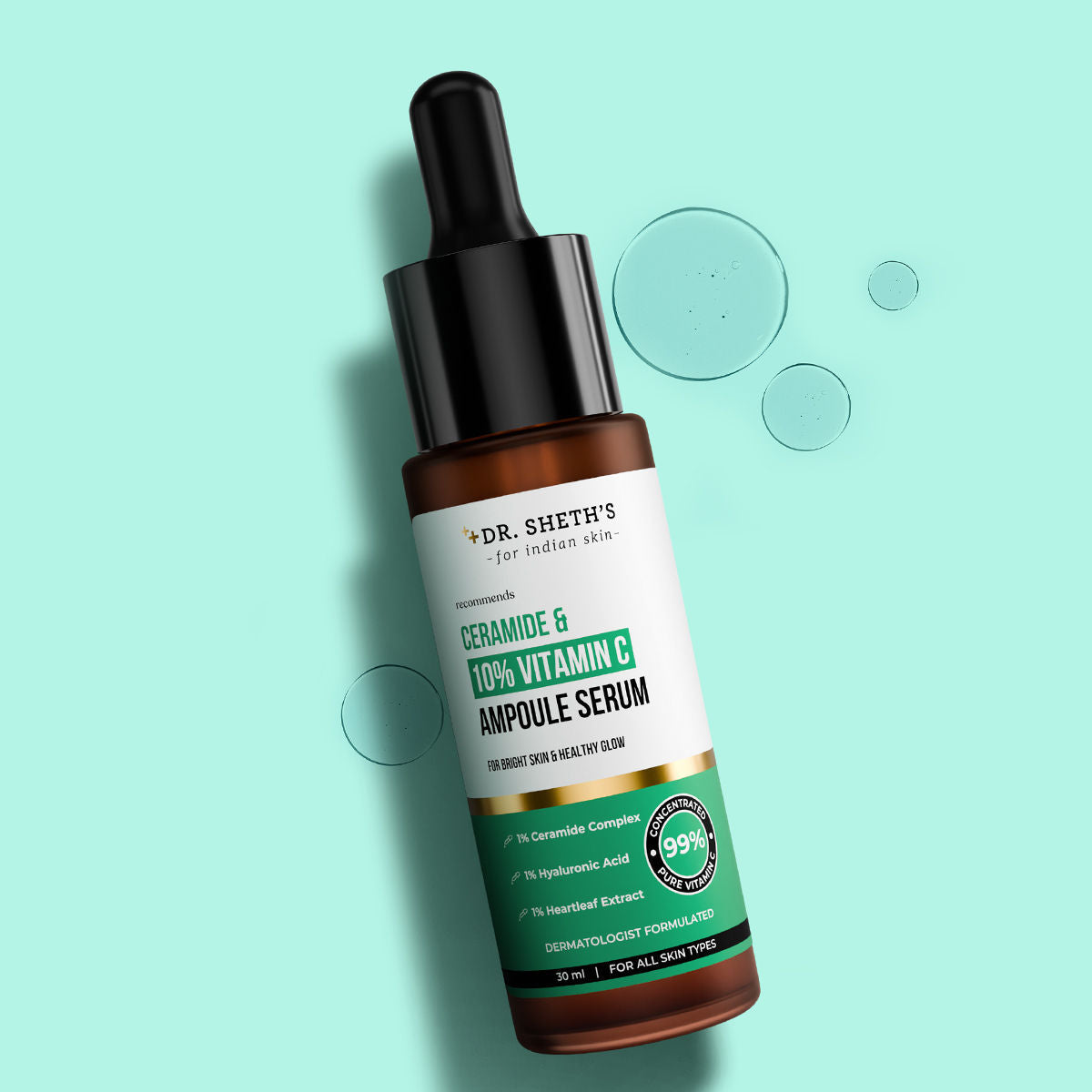 Dr. Sheth's Non-Irritating Ceramide & 10% Vitamin C Ampoule Serum For All Skin Types