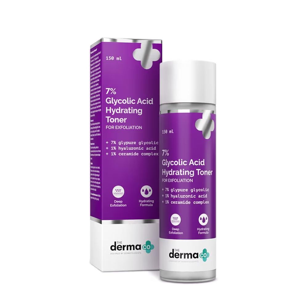 The Derma Co 7% Glycolic Acid Hydrating Toner for Exfoliation and All Skin Types