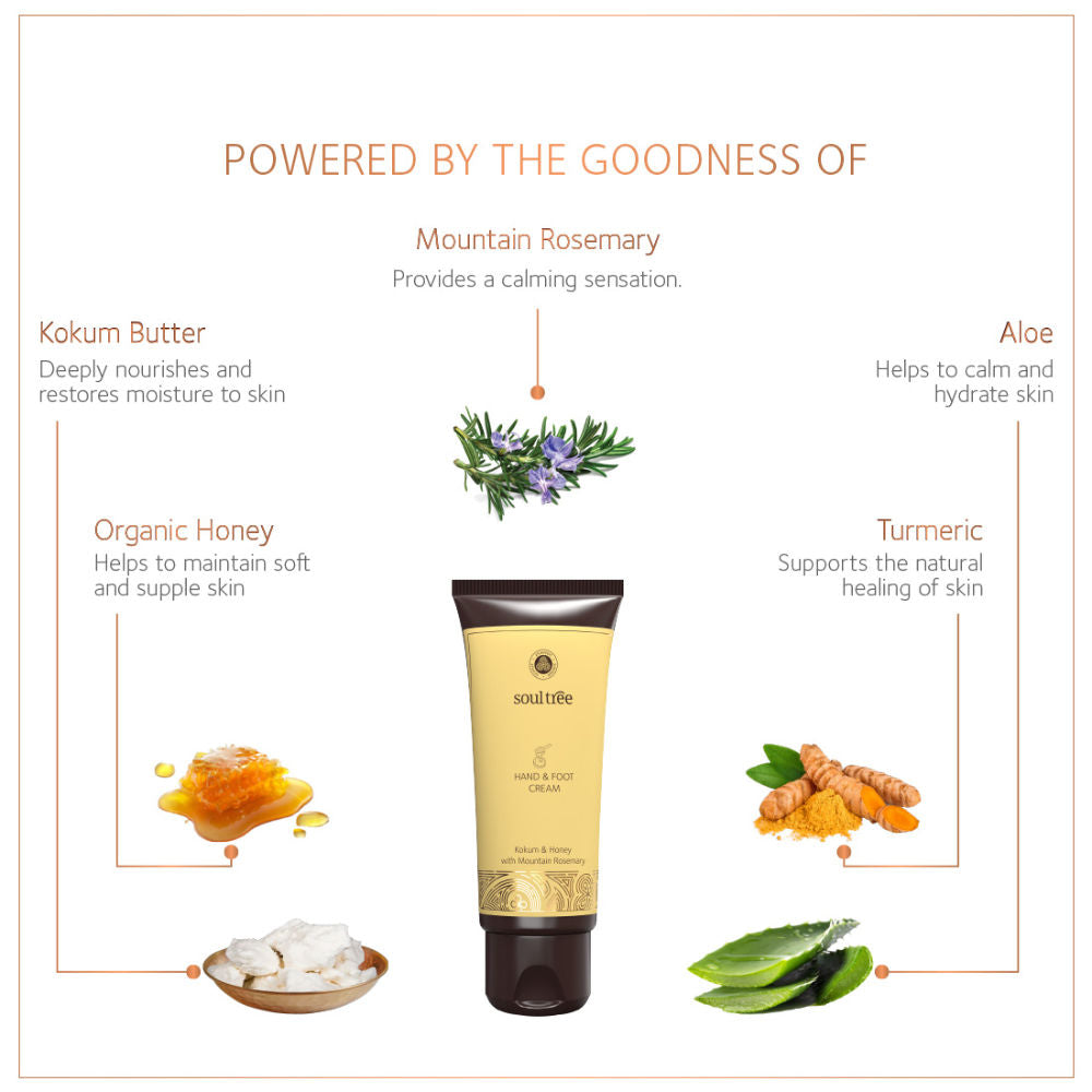SoulTree Hand & Foot Cream - Kokum & Honey with Mountain Rosemary