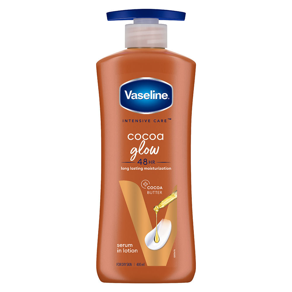 Vaseline Cocoa Glow Serum In Lotion, 600 ml , 100% Pure Cocoa & Shea Butter for Glowing & Soft Skin