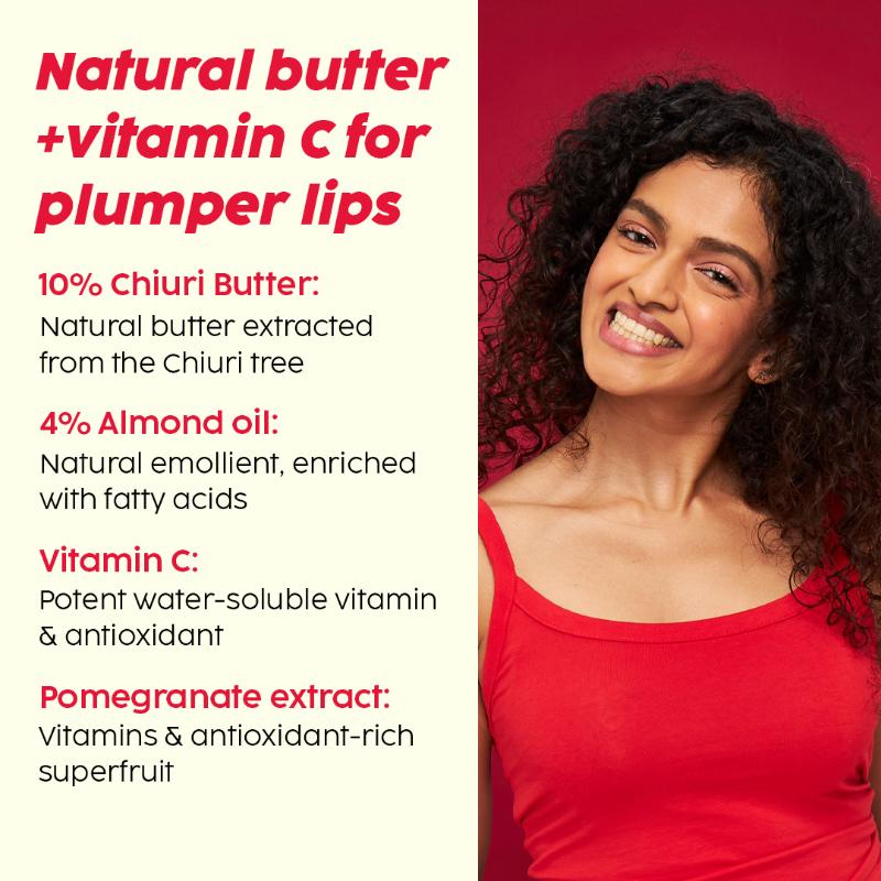 Plix Pomegranate Plump Lips Puddin’ Mask for Dry Lips With Chiuri Butter + Vit C, Lightens Dark Lips