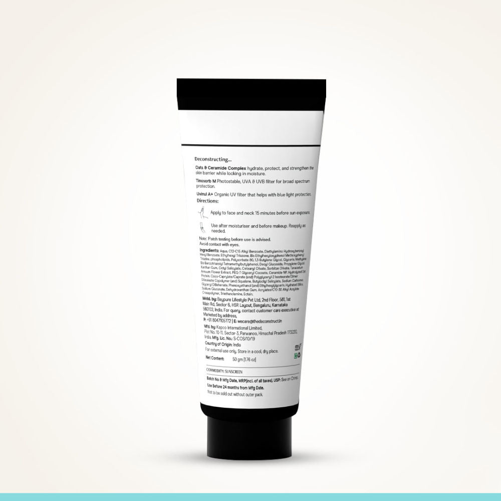 Deconstruct Oats & Ceramide Gel Sunscreen In Vivo Tested SPF 50 PA+++