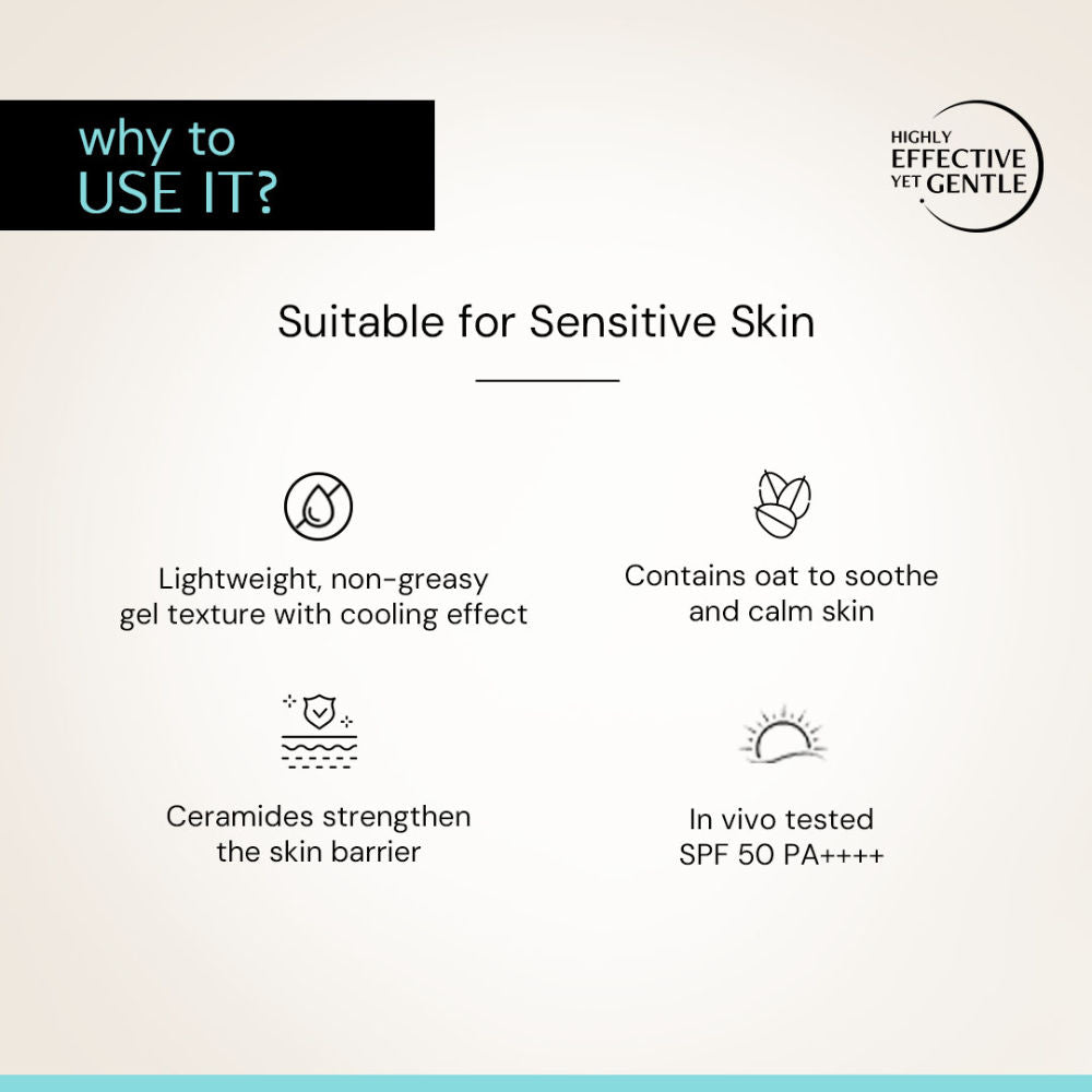 Deconstruct Oats & Ceramide Gel Sunscreen In Vivo Tested SPF 50 PA+++